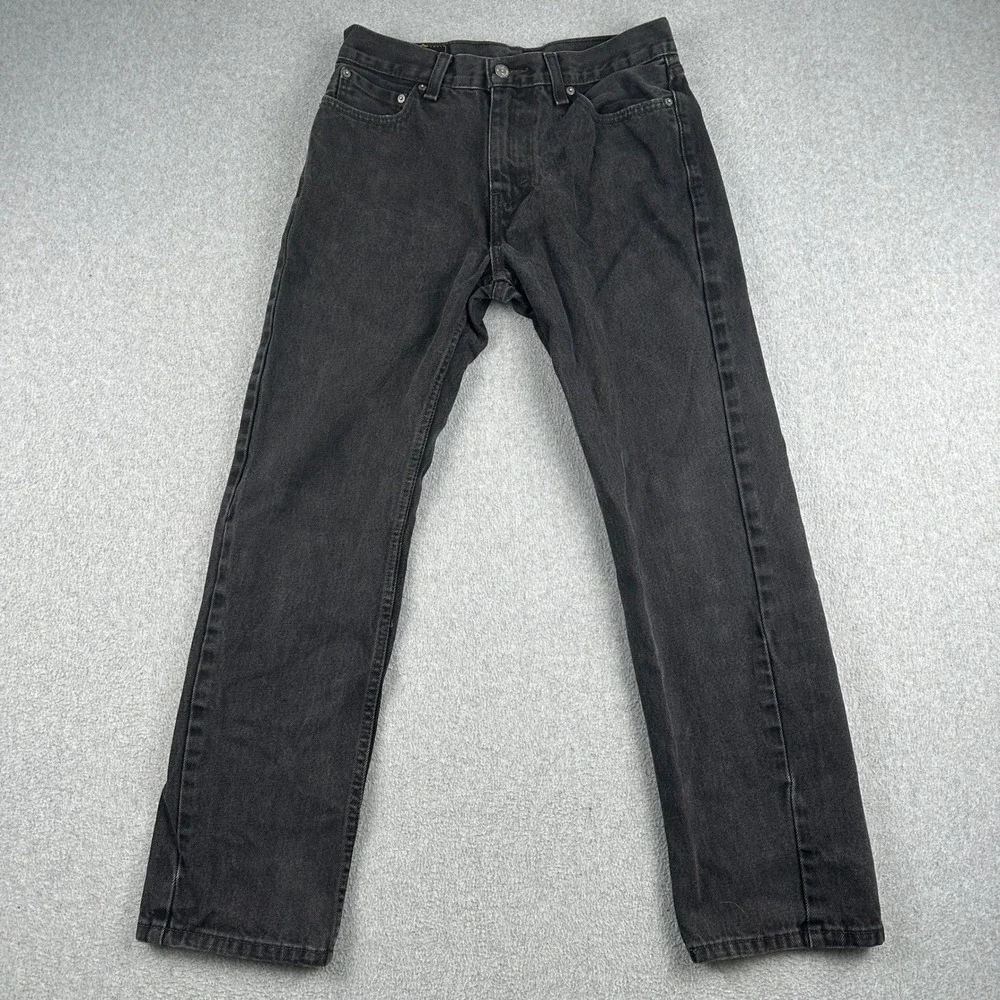 Levi's Jeans Mens 30x30 505 Regular Fit Black Straight Leg Denim